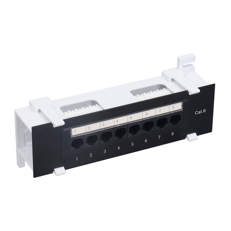 Patch Panel 8 Ports CAT6 Network Cable Rackmount 568A/B RJ45