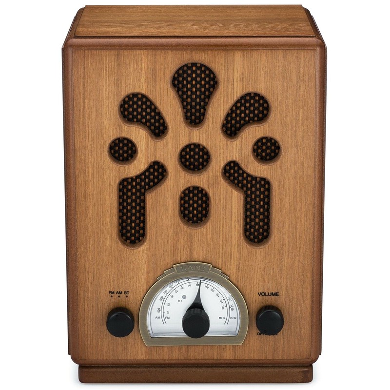 ClearClick Classic Vintage Retro Style Handmade Wooden AM/FM Radio w/