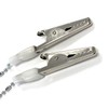 LEOUEANR 3Pcs Bib Holder Clip Napkin Chain, Silver Metal Dental