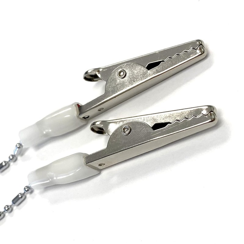LEOUEANR 3Pcs Bib Holder Clip Napkin Chain, Silver Metal Dental