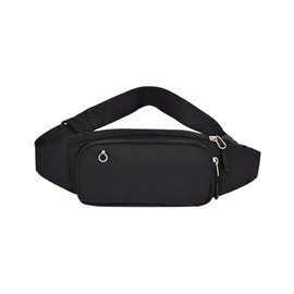 Riñonera Deportiva Impermeable, Multifuncional con Cremallera(Negro) | Cangurera Hombre Mujer para Correr, Viaje, Senderismo, Ciclismo, Camping y Acti