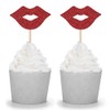 24 Red Lip Cupcake Toppers Bachelorette Party Picks Hen Night