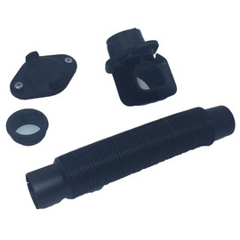 EarthMinded - Aquabarrel DIY, FlexiFit Downspout Diverter Group for 2x3, 3x4 and Round Downspouts - Connects Your Rain Barrel to The Downspout - No Drill Bits (Black, 2" x 3")