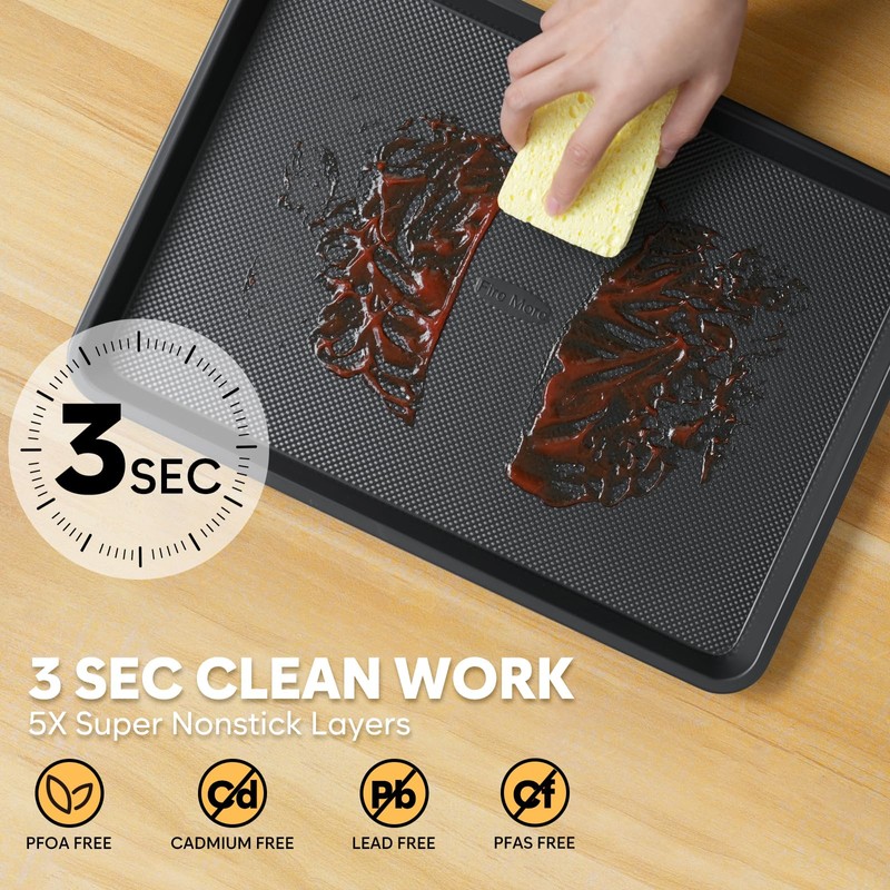 Jelly Roll Pan 15.3” x 10.9” Cookie Sheets for Baking
