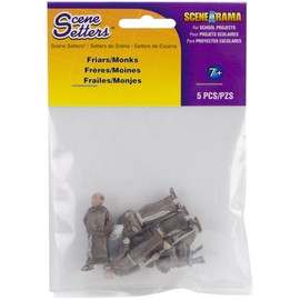 Woodland Scenics SP4453 1.5-Inch Scene Setters Figurine, Friars/Monks, 5/Pack