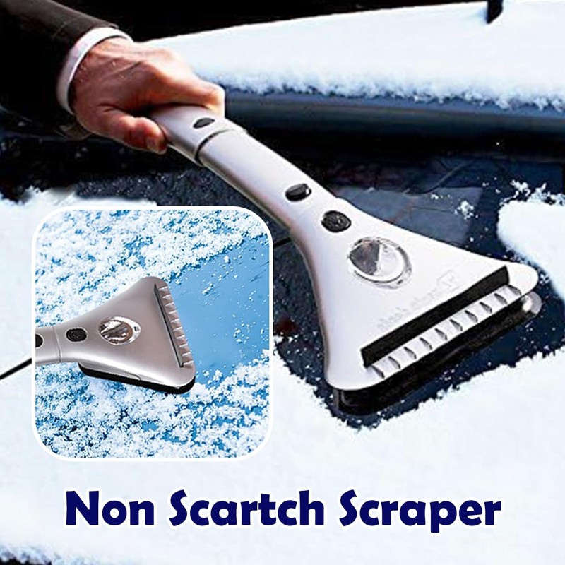 ZONETECH Heated Car Window Ice Scraper with LED Light–Extendable Auto