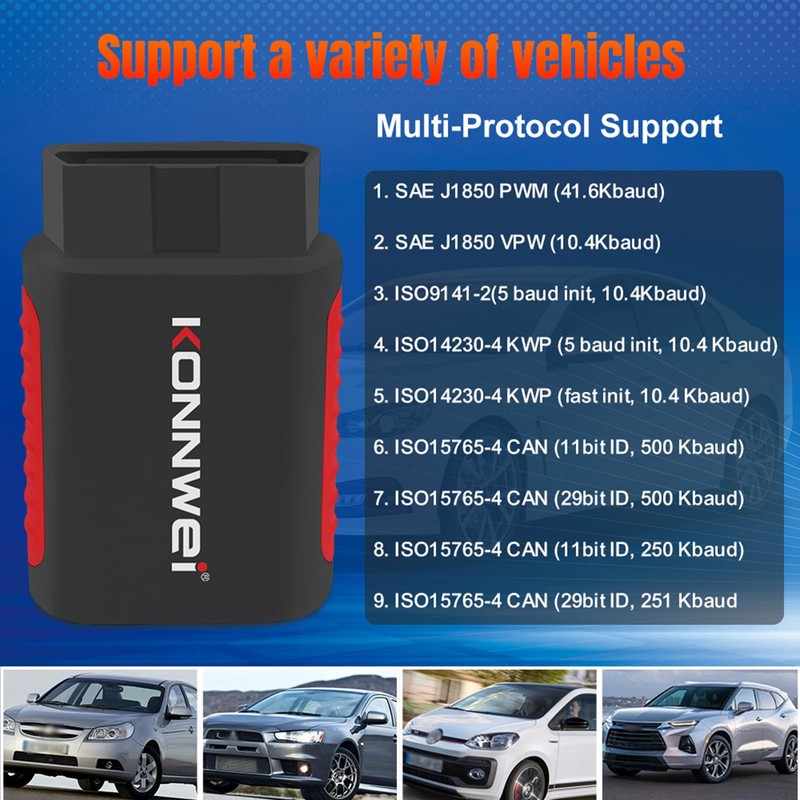 KONNWEI KDIAG OBD2 Scanner Bluetooth - Full System Diagnostic Tool