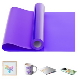 Euvin Purple Vinyl, 12" x 10 FT Glossy Purple Adhesive Vinyl Roll for Cricut, Silhouette Cameo, Craft, Sign, Wall Sticker
