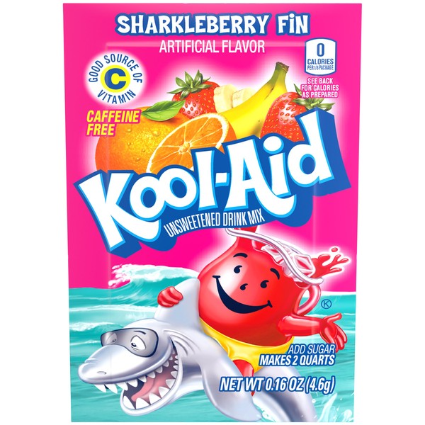 Kool-Aid Unsweetened Caffeine Free Strawberry Orange Punch Zero Calories Powdered Drink Mix 192 Count Pitcher Packets