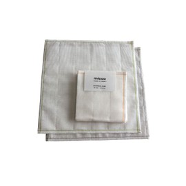 Kaya Dish Towel, White, Made in Japan, Set of 3, 100% Cotton, Approx. 11.8 x 11.8 inches (30 x 30 cm), Table Towel, Nara, Mosquito Net Fabric, 6 Layers, Color Stitching, Color Coding, Micco