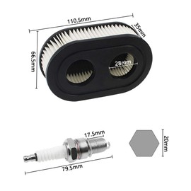 TXErfolg Air Filter for Briggs & Stratton 798452 and 5432 Engine Parts Air Filter for 593260 Walk-Behind Lawn Mower with 2 Spark Plug