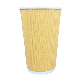 DHG PROFESSIONAL 500 Pack Corrugated Insulated Ripple Wall Paper Coffee Cups Disposable To Go Cups for Hot Beverage or Cold Drinks Office, Home, Cafe, Camping (16 OZ)