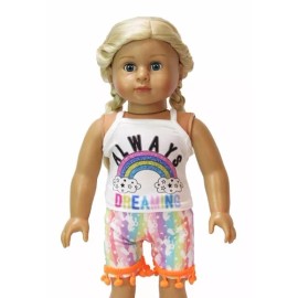 American Fashion WORLD Shorts & Summer Apparel, Always Dreaming Short Outfit, for 18" Dolls