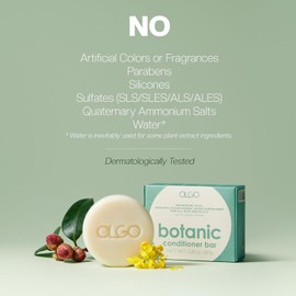 KSBC OLGO Botanic Conditioner Bar 2.8oz - Vegan, Sulfate-Free, Silicone-Free | Sustainable | Nourishing Argan, Jojoba, Shea Butter & Bergamot for Shiny, Healthy Hair
