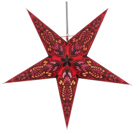 Guru-Shop Foldable Advent Luminous Paper Star, Christmas Star Silijan, Star Window Decoration, 5 Tips