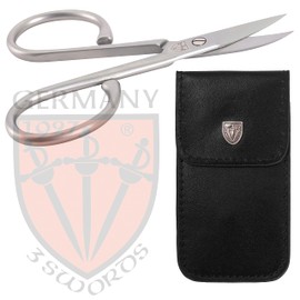 3 Swords Germany - Stainless Steel INOX Curved Nail Scissors - Strong Scissors for Strong People with case by 3 Swords Germany