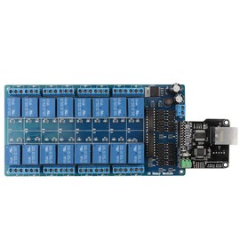 Ethernet Controller Network Web Server + 16-Channel Relay Module with RJ45 Interface for Controlling Lights, and Refrigerator