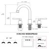 TRUSTMI Matte Black Bathroom Faucet Brass 2 Handle 8 Inch