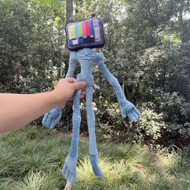 Dr.STONE Siren Head Plush Toys Limbs Movable Plush Toy Anime Black cat and Dog Doll Whistle Man Funny Doll，Plush Toys for Home Party Gift Birthday Gift（Tv Head）