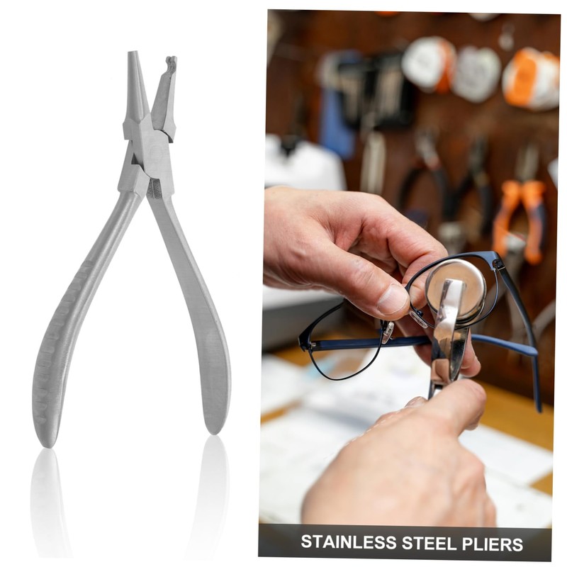 TEHAUX Eyeglass Repair Plier Stainless Steel Nose Pad Adjustment Tool