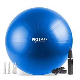 Exercise Ball for Yoga, Balance, Stability - Fitness, Pilates, Birthing, Therapy, Office Ball Chair, Flexible Seating - Anti Burst, Non Slip Surface - SmarterLife PRO MAX Series (Blue, 75 cm)