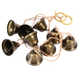 Craft Bells, Hanging Bell String Bronze Jingle Bells Vintage Brass Color Christmas Bells for Wind Chimes Housebreaking Doorbell Christmas Tree Wedding Decor
