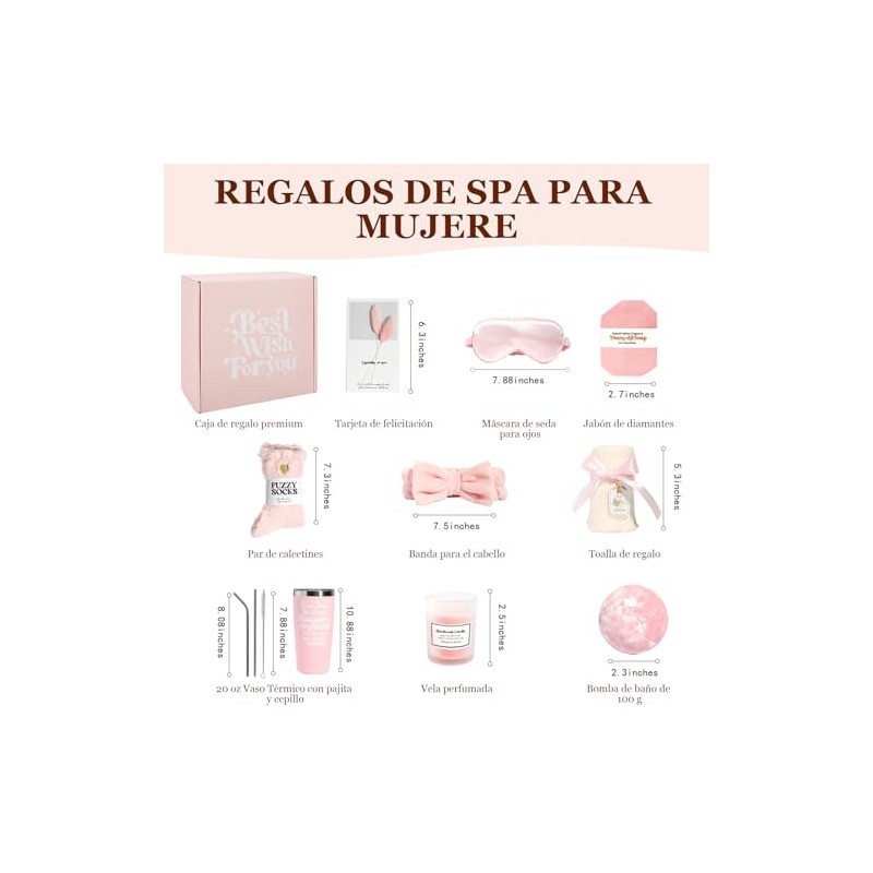Regalos de Cumpleaños para Mujer, Canasta de Spa Relajante para