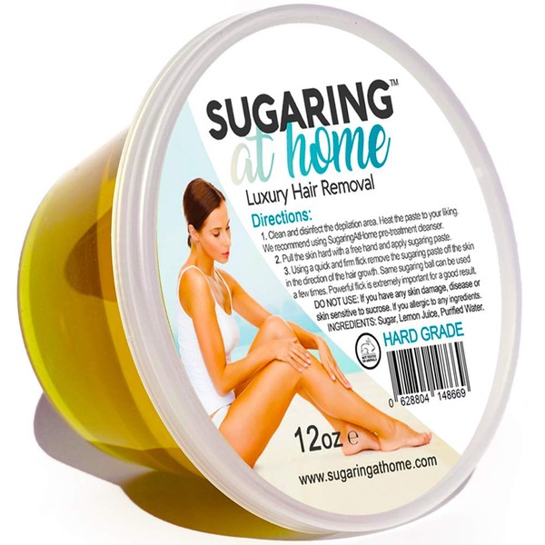 Sugaring Hair Removal Paste Hard for Personal Use on Bikini, Brazilian, Arms, Legs, Back 12 oz.