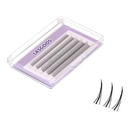 LASGOOS DIY Eyelash Extensions Natural 3D Effect Individual Lash 8/9/10/11/12mm 200pcs A Shape Lashes Volume A Lashes Mixed, Home Eyelash Extension C curl Date Wedding Lashes Wholesale Salon Pack