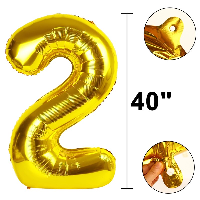40 Inch Gold Balloon Number 20 Balloon,Jumbo Mylar Foil Helium
