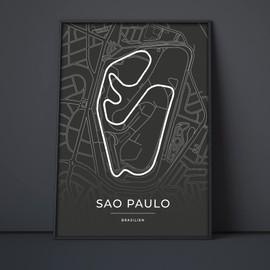 Vacentures Sao Paulo Racing Track Poster - Gift for Motorsport Fans (21 x 30 cm (DIN A4))