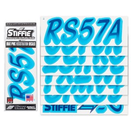 STIFFIE Whipline Navy/Sky Blue 3" Boat & PWC Registration Decals • Numbers Letters Stickers