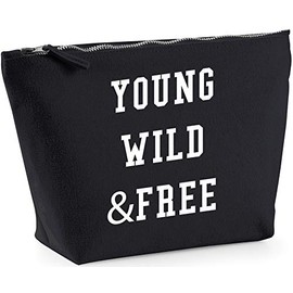 Hippowarehouse Young wild & free printed make up cosmetic wash bag 18x19x9cm