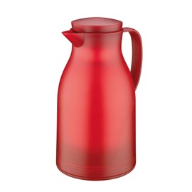 Cilio Monza Insulated Tempered Glass Core Beverage Server-Hot/Cold Carafe-Coffee Pitcher, Red, 34-Ounce
