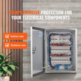 NEMA 4X Steel Electrical Box IP66 Waterproof Dustproof 16 X 12 X 8\" Stainless Steel Enclosure for Electronics InstrumentsSize: Size 16 x 12 x 8 inch