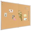 AMUSIGHT Double-Sided Large Cork Board, 48" x 36" Foldable Hanging