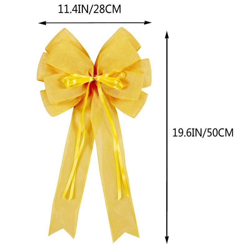 2 Pcs Large Yellow Christmas Wreath Bow Decor,Summer Tree Topper