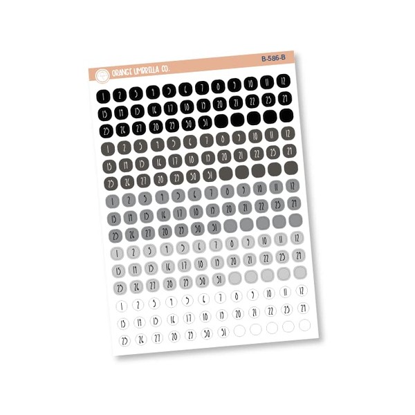 Tiny Date Dots - 5 Months Planner Stickers | Circle