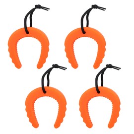 4Pcs Door Stops Wedge, Glow in The Dark Door Jam with Ropes for Law Enforcement Door Stopper, Door Pinch Guard from Closing for Police, Emergency Medical Services (Orange)