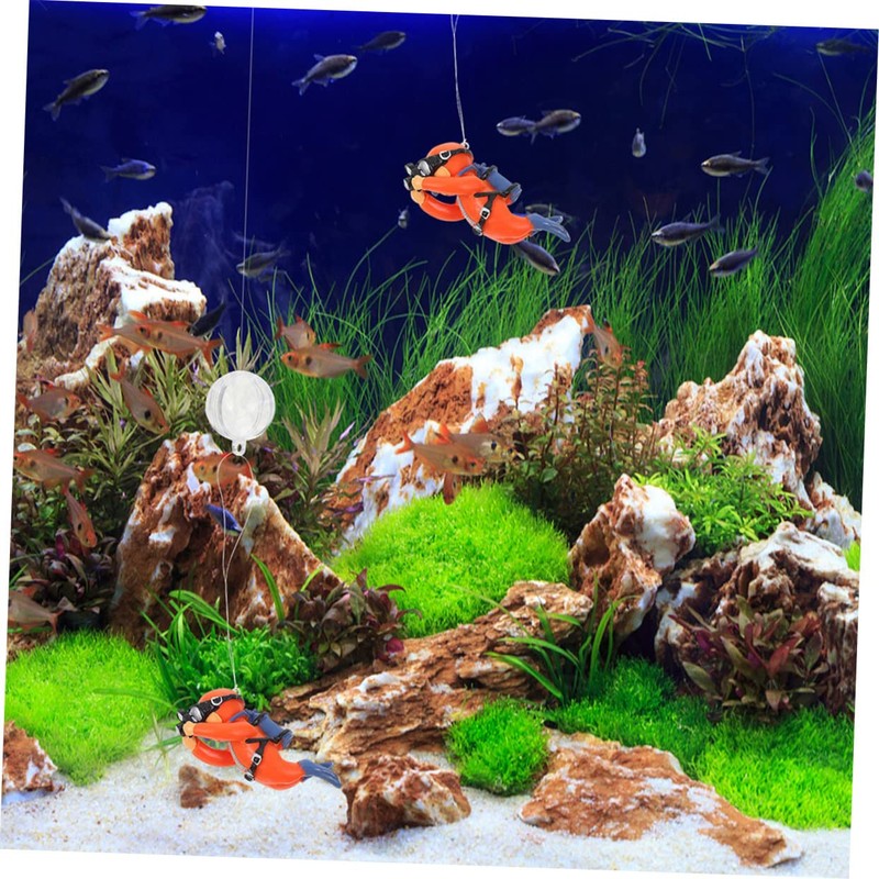 iplusmile 2pcs Floating Diver Figurine Cute Aquarium Diver Decor for
