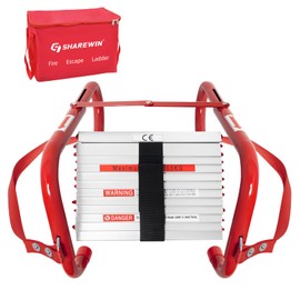 SHAREWIN Fire Ladder Retractable 3 Story Escape Ladder Portable Emergency Escape Ladder 25 Feet with Anti-Slip Rungs