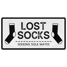 Lost Socks Seeking Sole Mates Vintage Laundry Room Signs Retro Laundry Metal Signs Wall Decor 12 x 6 Inch Laundry Rules Hanging Printed Decor for Home（grey）