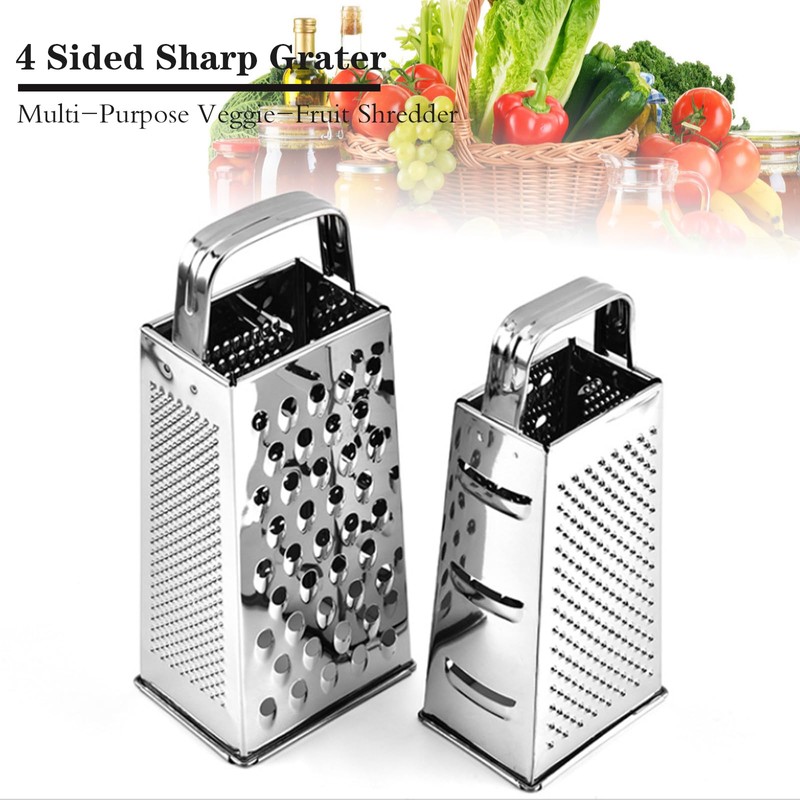 Stainless Steel Box Grater, Multifunctional 4 Sided Handheld Safe Vegetable