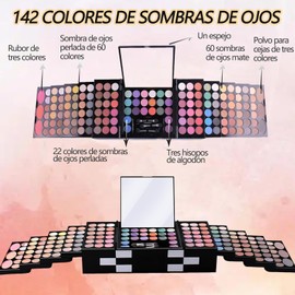 148 Color kit de Maquillaje, Paleta de Maquillaje para Mujer, Todo en Uno Sets de Maquillaje para Mujeres y Principiantes, Incluye Sombra de Ojos, Rubor y Polvo para Cejas, Apto para Principiantes.