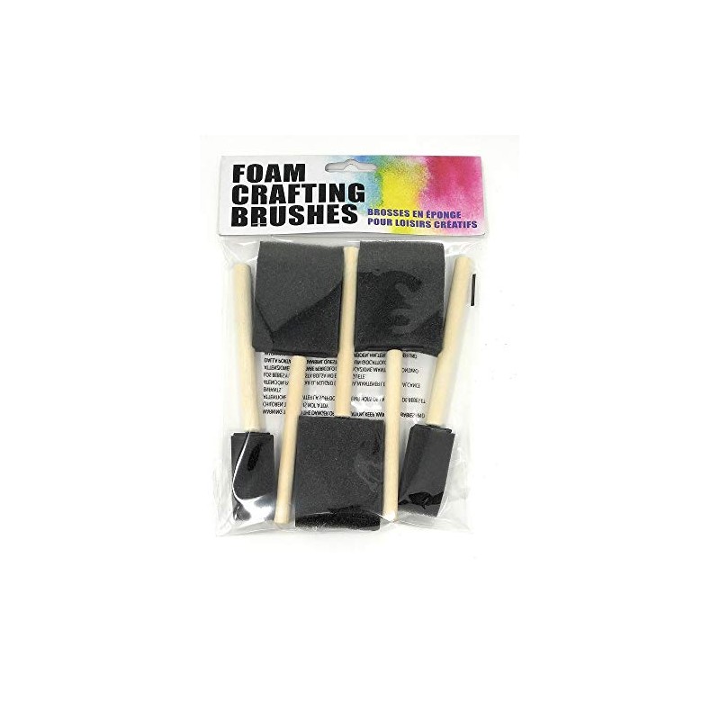 Foam Brush Sponge Wooden Handle Paint Craft Glass Glitter Glue