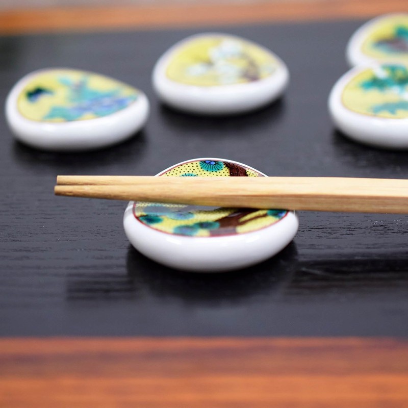 Chopsticks Rest Stylish Set of 5 Kutani Ware Yoshidaya Picture