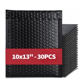 30 Pack 10x13 Inch Poly Bubble Mailers, Padded Envelopes with Self Seal Adhesive Strip, Waterproof Lightweight Mailing Shipping Bags for Thick Books Clothes Holiday Gifts Business Packaging