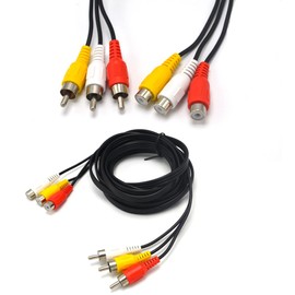 Padarsey® Cable de extensión de vídeo compuesto de audio 3RCA macho a hembra de 10 pies
