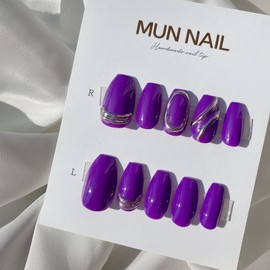 MunNail Purple Color Changeable - Short Oval / MunNail 퍼플색상변경가능 - 숏오벌