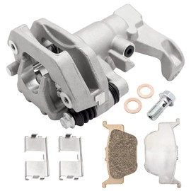 Rear Brake Caliper & Sintered Brake Pads for Honda Rancher 420 Rubicon 500 520 Rincon 650 680 Pioneer 500 520 700, OEM# 43150-HL3-A01 43150-HN8-006